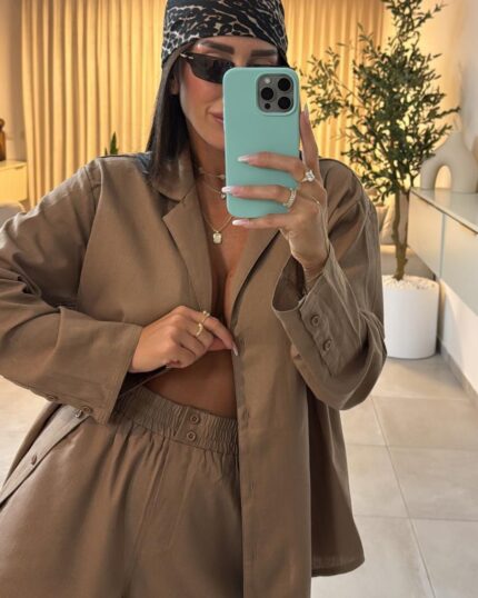 חליפת פשתן שורט