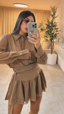 ⁦חצאית מלמלה שיפון⁩ – תמונה ⁦6⁩