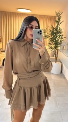 ⁦חצאית מלמלה שיפון⁩ – תמונה ⁦3⁩