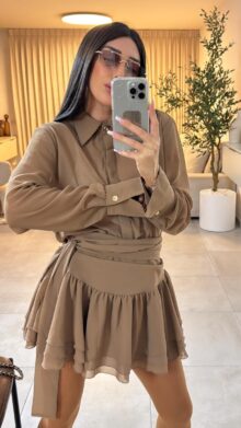 ⁦חצאית מלמלה שיפון⁩ – תמונה ⁦4⁩