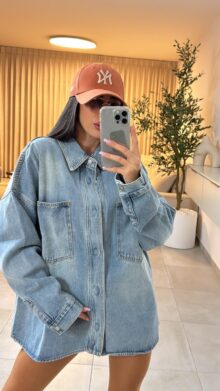 ⁦חולצת גינס כיסים⁩ – תמונה ⁦3⁩