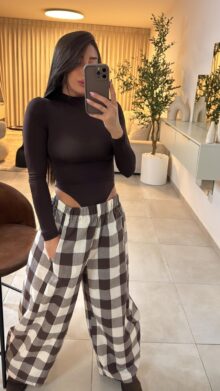 ⁦מכנס משבצות בלון⁩ – תמונה ⁦2⁩