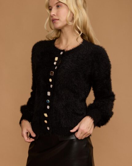 קרדיגן פרוותי כפתורים