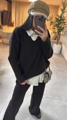 ⁦חליפת מכנס סריג⁩ – תמונה ⁦2⁩