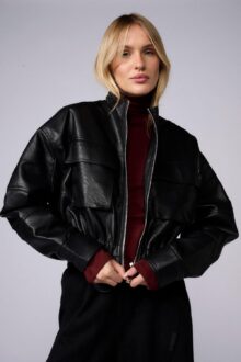 גקט כיסי עור