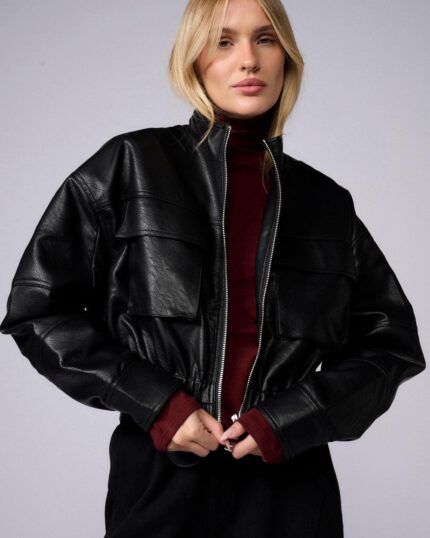 גקט כיסי עור