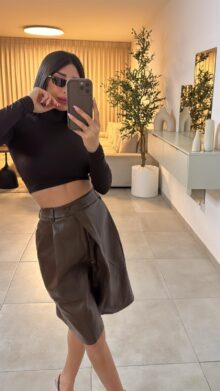 ברמודה דמוי עור רחב