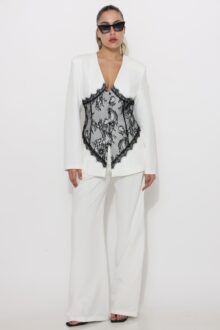 ⁦ג'קט שילוב תחרה במותן⁩ – תמונה ⁦3⁩