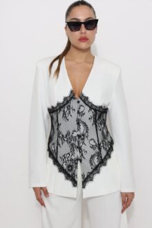 ⁦ג'קט שילוב תחרה במותן⁩ – תמונה ⁦2⁩