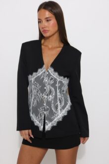 ⁦ג'קט שילוב תחרה במותן⁩ – תמונה ⁦5⁩