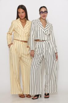 ⁦חליפת קרפ פסים⁩ – תמונה ⁦3⁩