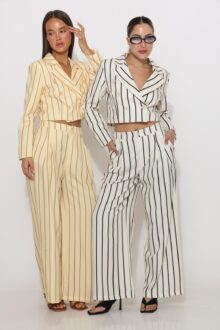 חליפת קרפ פסים